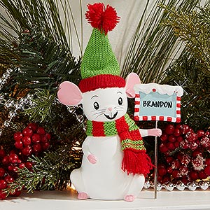 Merry Christmas Mice Keepsake - Child Striped Scarf