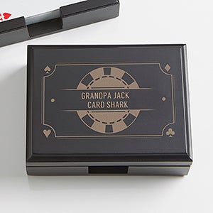 Poker Night Personalized Wood Playing Card Box