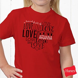 A Heart Full Of Love Personalized Hanes® Youth T-Shirt