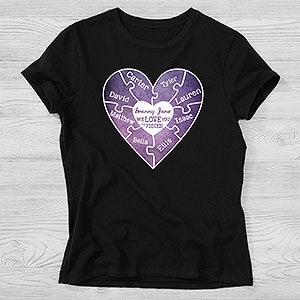 We Love You To Pieces Personalized Ladies Fitted T-Shirt - Ladies Medium - White