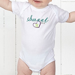 Personalized  Big/Mid/Lil Sibling Baby Bodysuit - Infant 12 Months - Pink