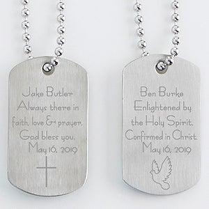 Personalized Religious Dog Tag Set - Confirmation