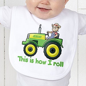 Tractor Time Personalized Bib