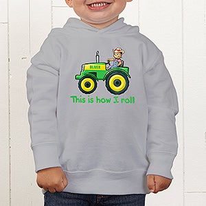 Tractor Time Personalized Toddler Hooded Sweatshirt