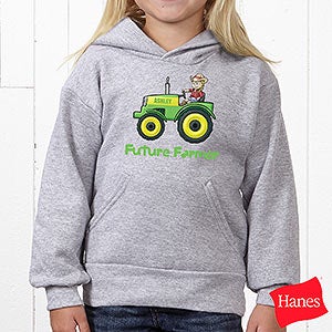 Tractor Time Personalized Youth Hooded Sweatshirt