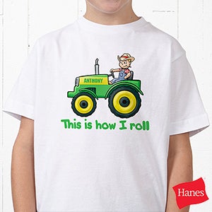 Tractor Time Personalized Hanes® Youth T-Shirt