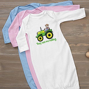 Personalized Baby Gown - Farm Tractor