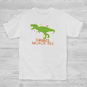 Personalized Dinosaur Kids Clothes - Youth T-Shirt - Youth Large - Royal Blue