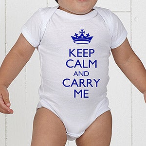 Keep Calm Personalized Apparel - Baby Bodysuit - Infant 6 Months - White