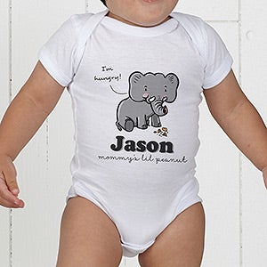 Lovable Elephant Personalized Baby Bodysuit