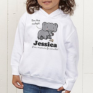 Lovable Elephant Personalized Toddler Hooded Sweatshirt