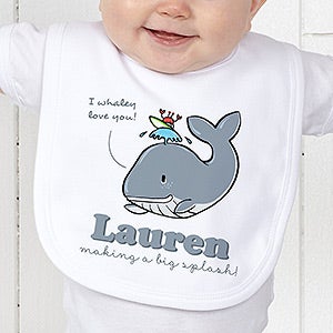 Lovable Whale Personalized Bib