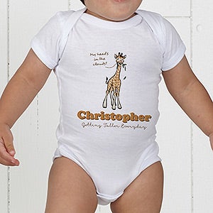 Lovable Giraffe Personalized Baby Bodysuit