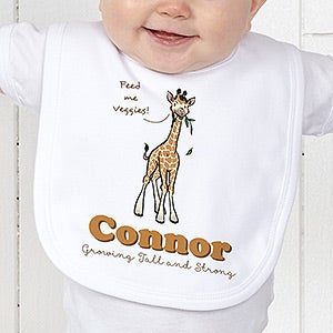 Lovable Giraffe Personalized Bib