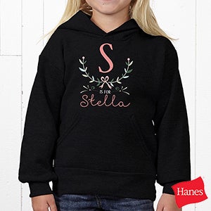 Girly Chic Personalized Youth Hooded Sweatshirt