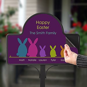 Easter Bunny Family Personalized Garden Stake- Magnet Only