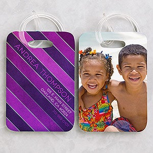 Personalized Photo Luggage Tag Set - Stripes