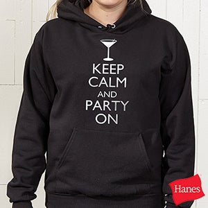 Keep Calm Personalized Black Hooded Sweatshirt