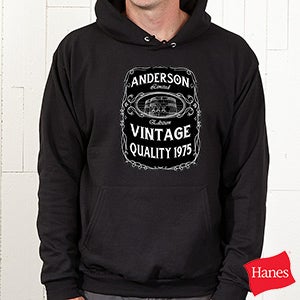 Whiskey Label Personalized Black Hooded Sweatshirt