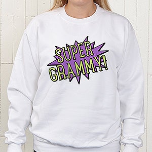 Super Hero Personalized White Sweatshirt