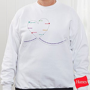 Grandchildren Connect The Dots Personalized White Sweatshirt