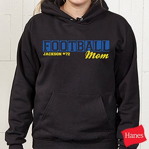 Sports Mom Personalized Black Hooded Sweatshirt