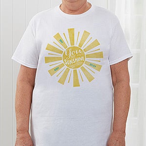 Personalized Adult T-Shirt - You Are My Sunshine - Adult XX-Large (Add $2) - Royal Blue