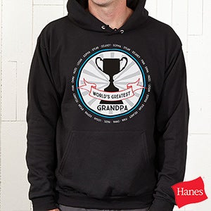 Grandpa's Fan Favorite Personalized Black Hooded Sweatshirt