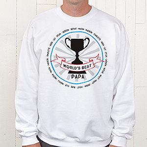 Grandpa's Fan Favorite Personalized White Sweatshirt