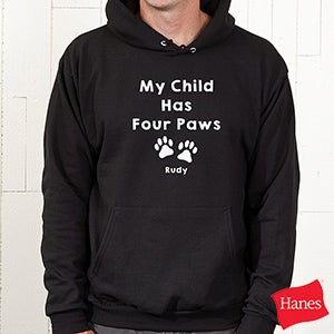 Love For Pets Personalized Black Hooded Sweatshirt