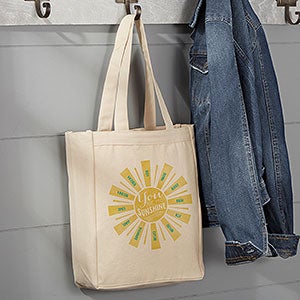 You Are My Sunshine Personalized Canvas Tote Bag - Small