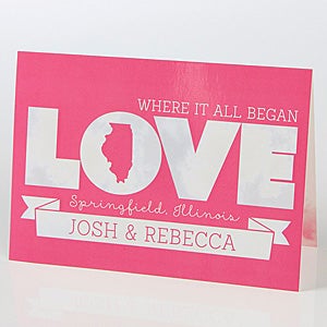 State Of Love Personalized Greeting Card