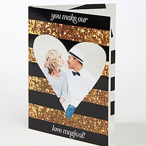 Romantic Glitter Personalized Greeting Card