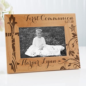 Personalized Religious Wood Picture Frame - First Communion - 4x6