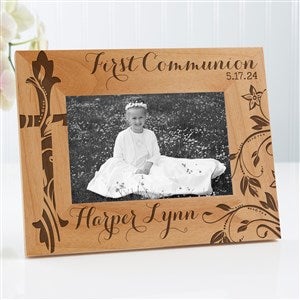 Personalized Religious Wood Picture Frame - First Communion - 4x6