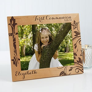 Personalized Religious Wood Picture Frame - First Communion - 8x10