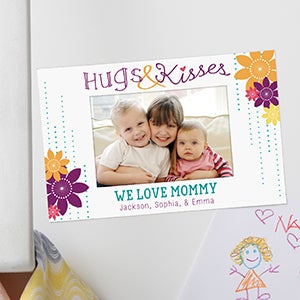 Personalized Photo Magnet Frame - Hugs & Kisses