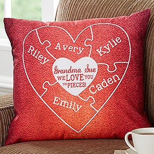 We Love You To Pieces Personalized 18 Throw Pillow