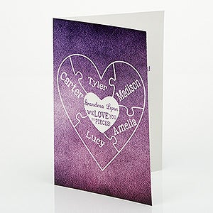 We Love You To Pieces Personalized Greeting Card