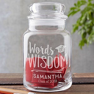 Personalized Words of Wisdom Graduation Jar