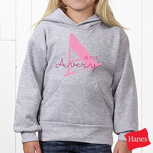 Alphabet Fun Personalized Youth Hooded Sweatshirt