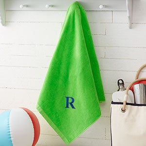 Colorful Embroidered 35x60 Beach Towel - Lime Green