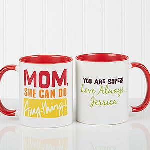 Thanks Mom, I Turned Out Awesome! Personalized Coffee Mug 11oz.- Red