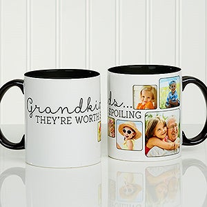 They're Worth Spoiling Personalized Photo Coffee Mug 11oz.- Black