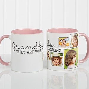 They're Worth Spoiling Personalized Photo Coffee Mug 11oz.- Pink