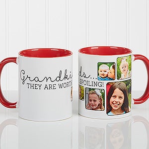 They're Worth Spoiling Personalized Photo Coffee Mug 11oz.- Red