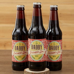 Personalized Father's Day Beer Bottle Labels Set Of 6 - Dad's Ale - 6 labels