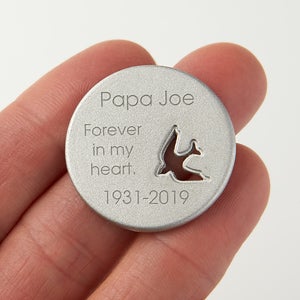 Personalized Memorial Dove Pocket Token - Lost Love