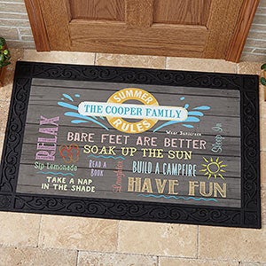 Summer Rules Personalized Doormat- 20x35