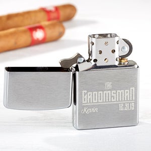 Personalized Zippo Windproof Groomsman Lighter - I Do Crew